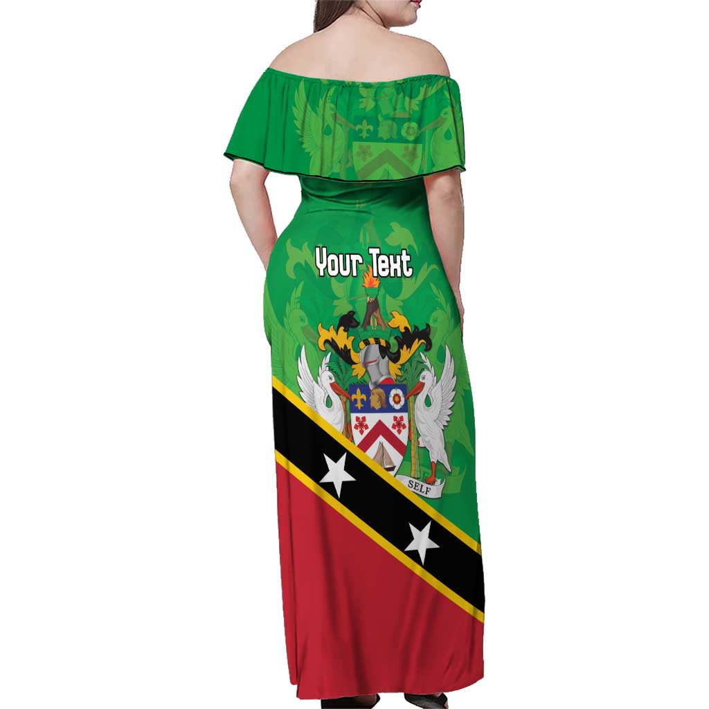 Personalized Saint Kitts And Nevis Family Matching Off Shoulder Maxi Dress and Hawaiian Shirt Country Above Self - Wonder Print Shop
