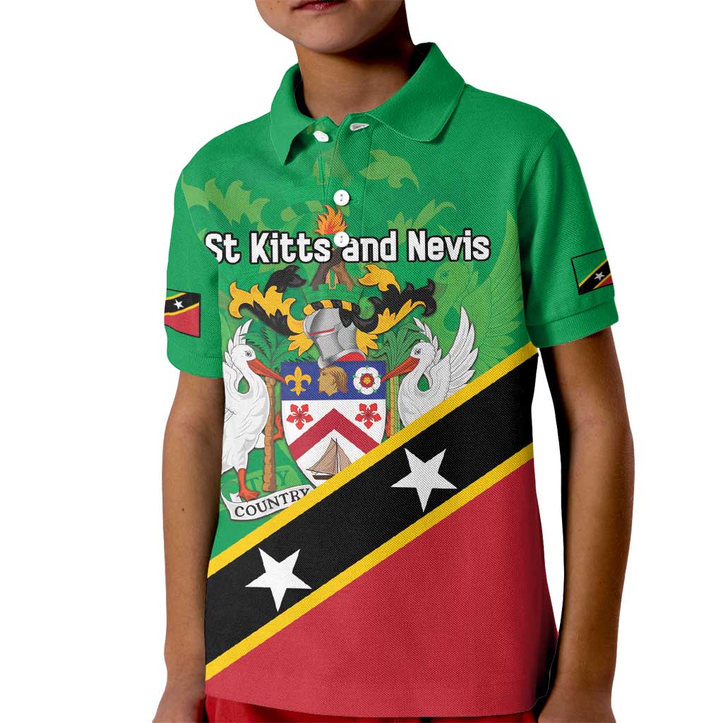 Personalized Saint Kitts And Nevis Kid Polo Shirt Country Above Self - Wonder Print Shop