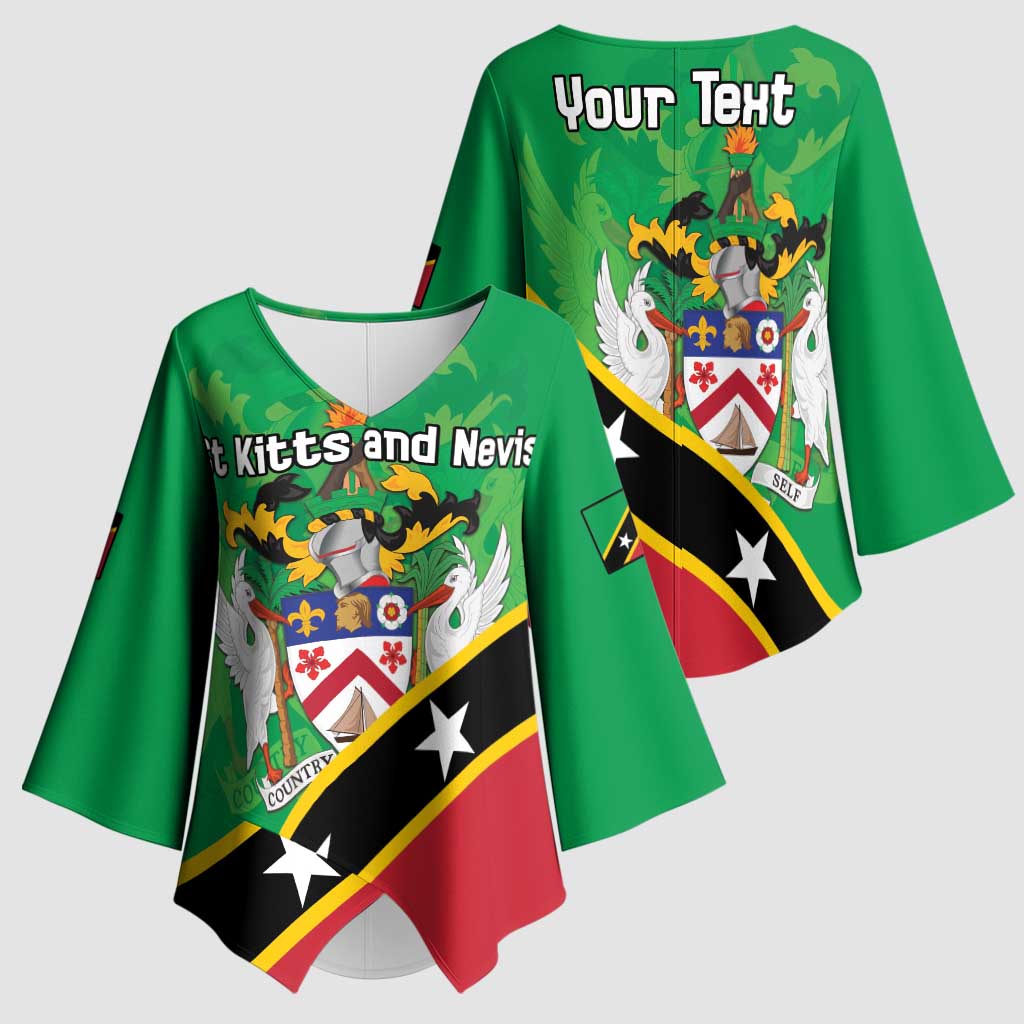 Personalized Saint Kitts And Nevis Kimono Sleeve Blouse Country Above Self - Wonder Print Shop