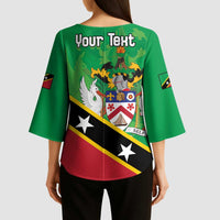 Personalized Saint Kitts And Nevis Kimono Sleeve Blouse Country Above Self - Wonder Print Shop