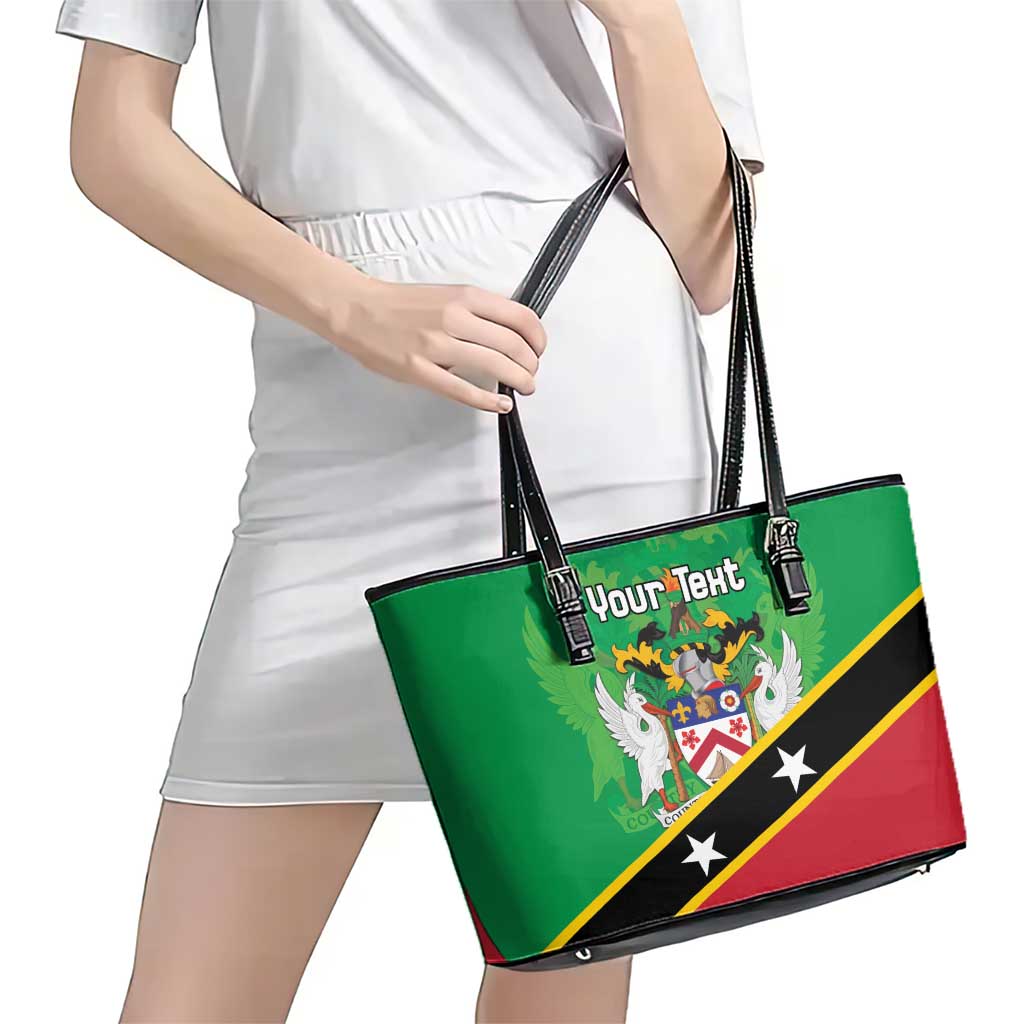 Personalized Saint Kitts And Nevis Leather Tote Bag Country Above Self - Wonder Print Shop