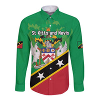 Personalized Saint Kitts And Nevis Long Sleeve Button Shirt Country Above Self - Wonder Print Shop