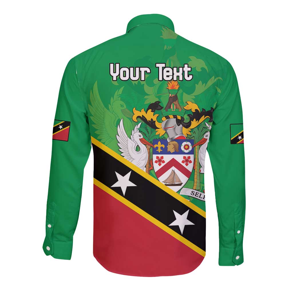 Personalized Saint Kitts And Nevis Long Sleeve Button Shirt Country Above Self - Wonder Print Shop