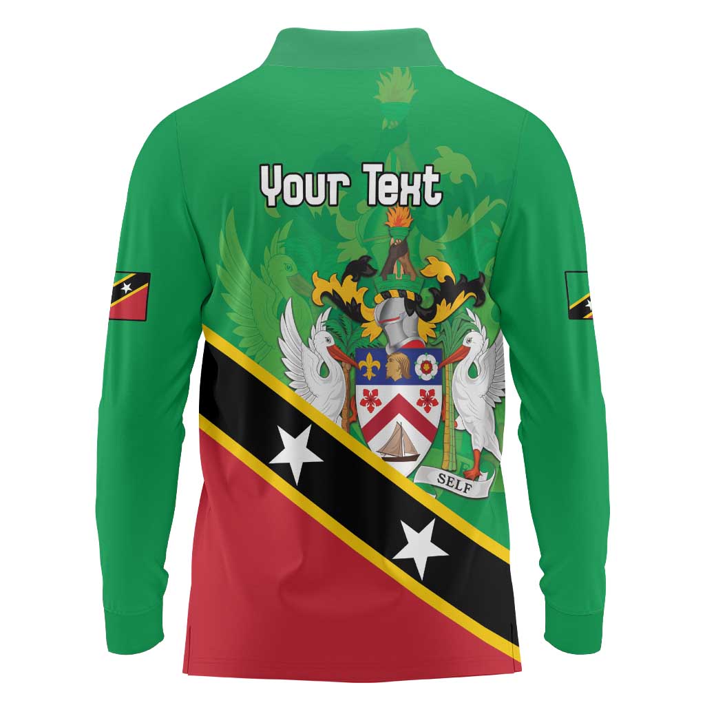 Personalized Saint Kitts And Nevis Long Sleeve Polo Shirt Country Above Self - Wonder Print Shop