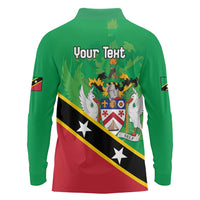 Personalized Saint Kitts And Nevis Long Sleeve Polo Shirt Country Above Self - Wonder Print Shop