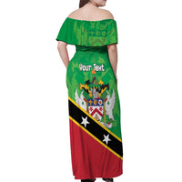 Personalized Saint Kitts And Nevis Off Shoulder Maxi Dress Country Above Self - Wonder Print Shop