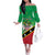 Personalized Saint Kitts And Nevis Off The Shoulder Long Sleeve Dress Country Above Self - Wonder Print Shop