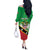Personalized Saint Kitts And Nevis Off The Shoulder Long Sleeve Dress Country Above Self - Wonder Print Shop