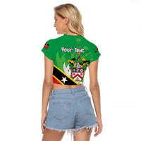 Personalized Saint Kitts And Nevis Raglan Cropped T Shirt Country Above Self - Wonder Print Shop