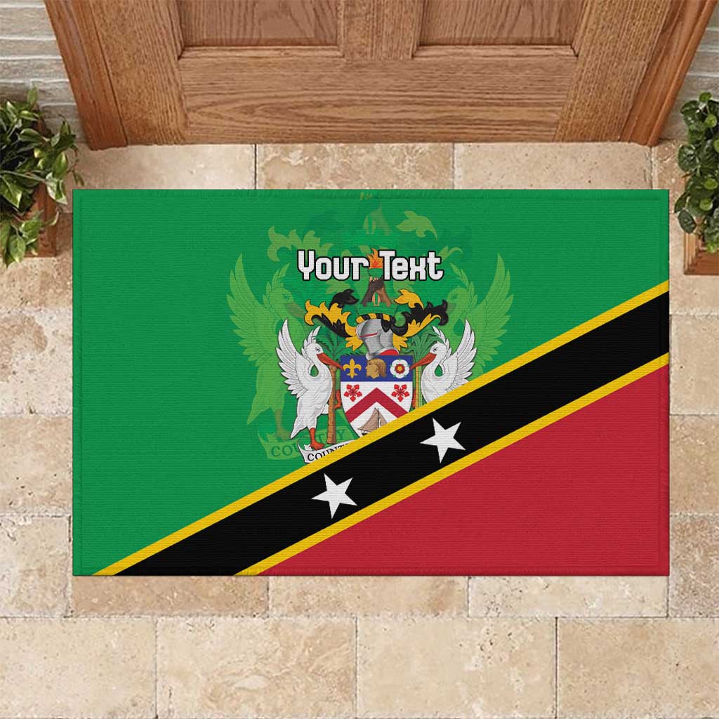 Personalized Saint Kitts And Nevis Rubber Doormat Country Above Self - Wonder Print Shop