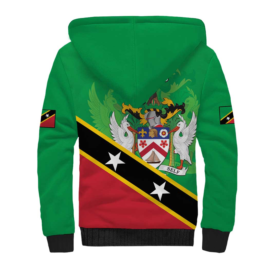Personalized Saint Kitts And Nevis Sherpa Hoodie Country Above Self - Wonder Print Shop