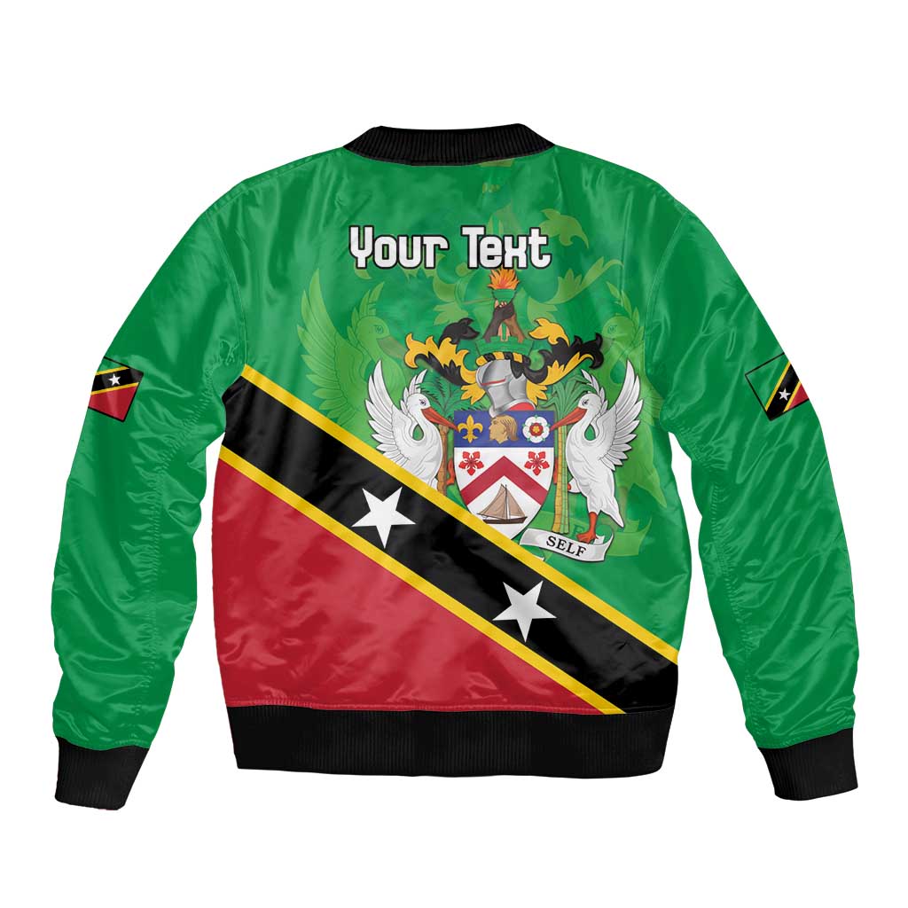 Personalized Saint Kitts And Nevis Sleeve Zip Bomber Jacket Country Above Self - Wonder Print Shop
