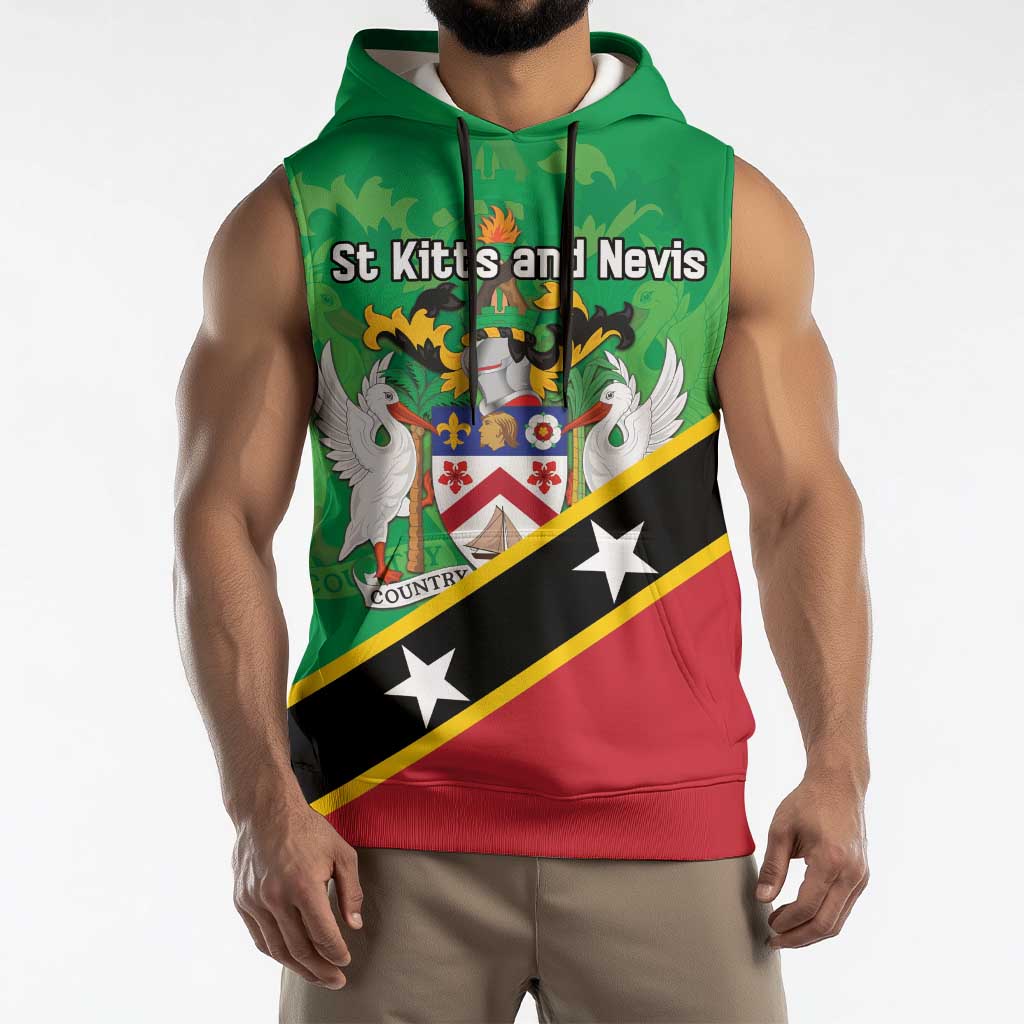 Personalized Saint Kitts And Nevis Sleeveless Hoodie Country Above Self - Wonder Print Shop