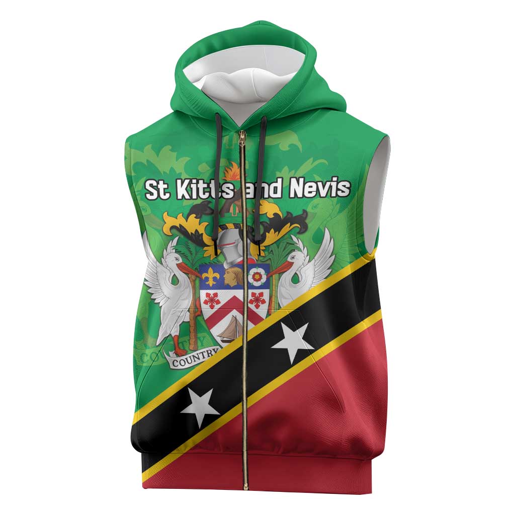 Personalized Saint Kitts And Nevis Sleeveless Zip Hoodie Country Above Self - Wonder Print Shop