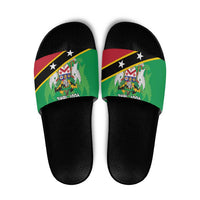 Personalized Saint Kitts And Nevis Slide Sandals Country Above Self - Wonder Print Shop