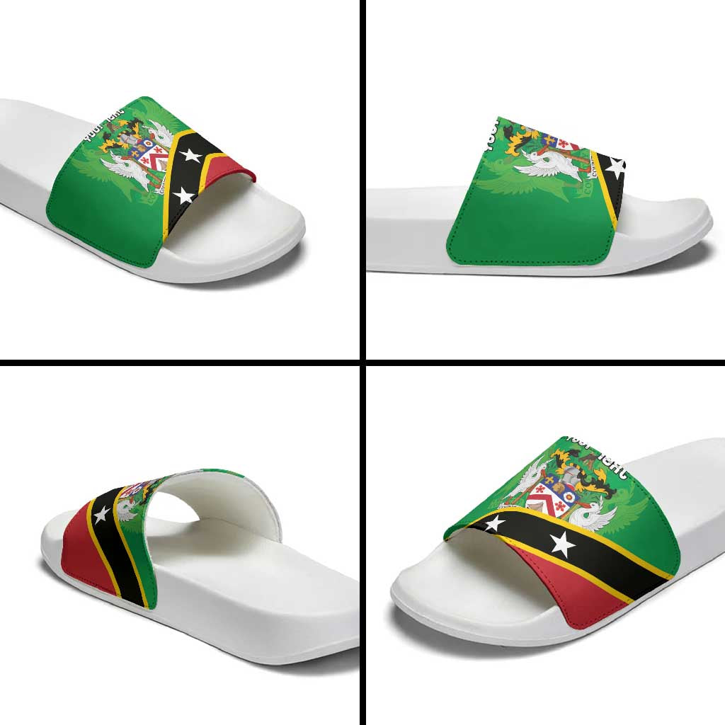 Personalized Saint Kitts And Nevis Slide Sandals Country Above Self - Wonder Print Shop