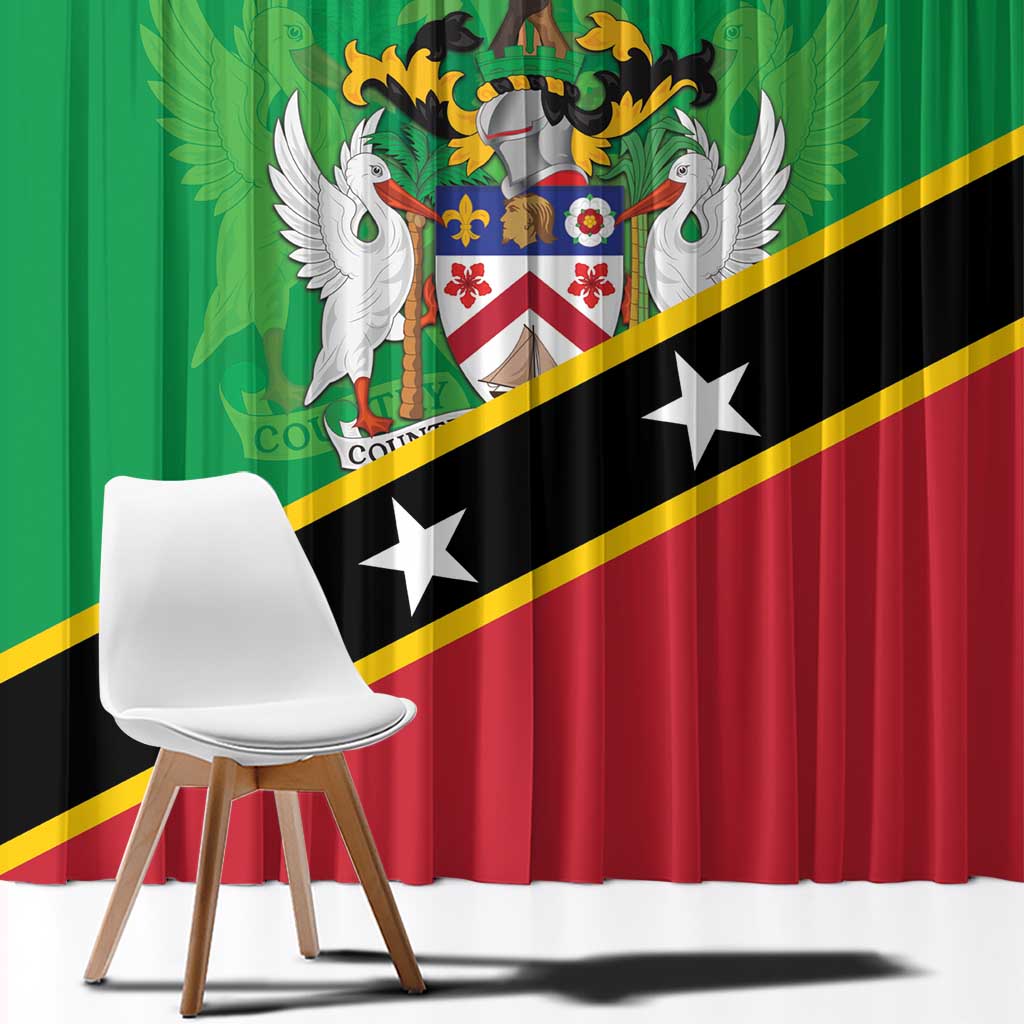 Personalized Saint Kitts And Nevis Window Curtain Country Above Self - Wonder Print Shop