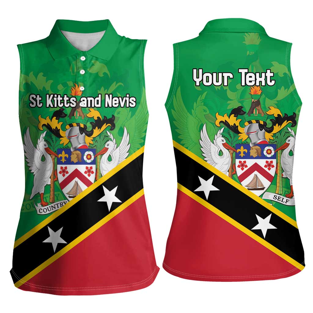 Personalized Saint Kitts And Nevis Women Sleeveless Polo Shirt Country Above Self - Wonder Print Shop