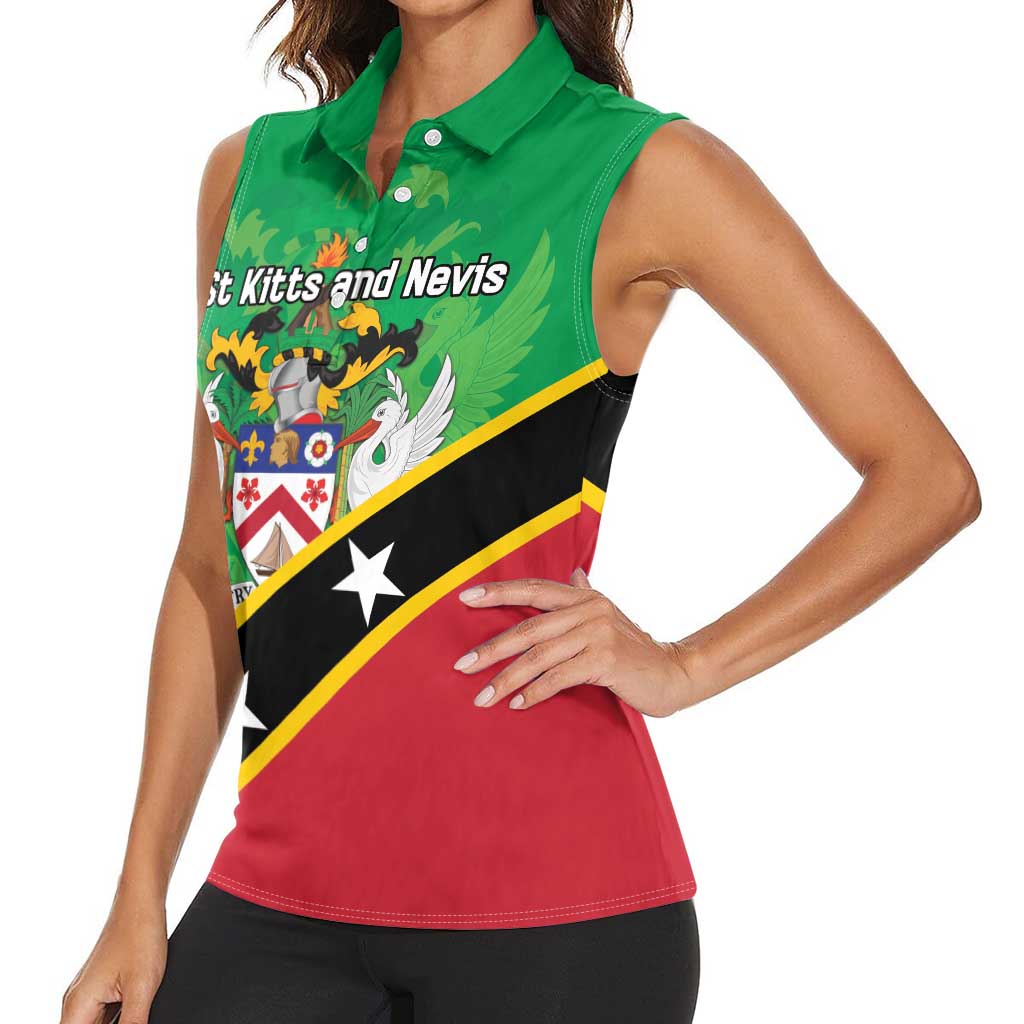 Personalized Saint Kitts And Nevis Women Sleeveless Polo Shirt Country Above Self - Wonder Print Shop
