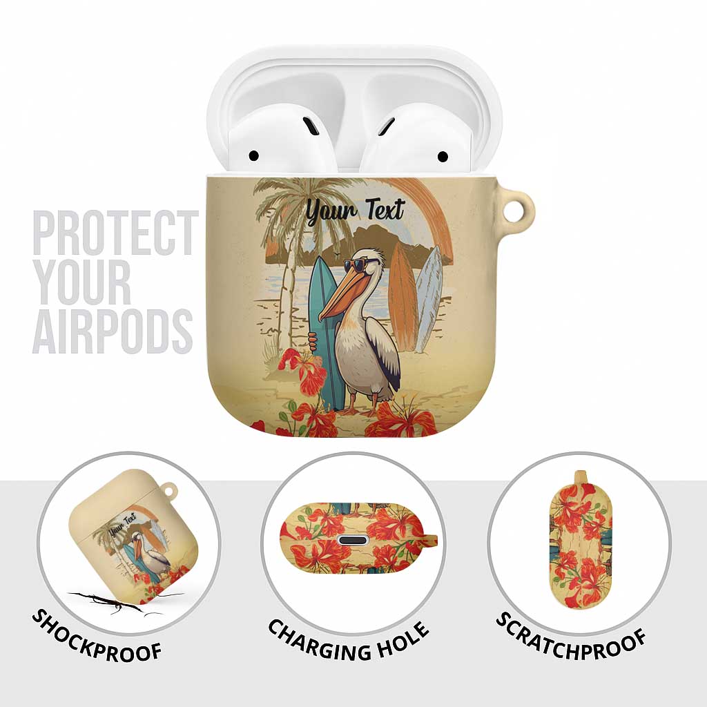 Personalized Saint Kitts And Nevis AirPods Case Brown Pelican Beach Vibe - Wonder Print Shop