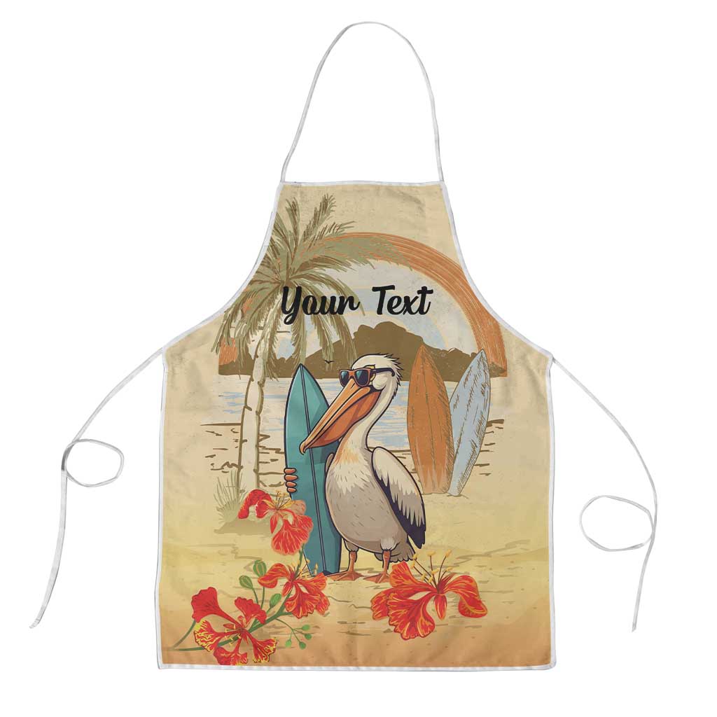 Personalized Saint Kitts And Nevis Apron Brown Pelican Beach Vibe - Wonder Print Shop