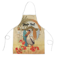 Personalized Saint Kitts And Nevis Apron Brown Pelican Beach Vibe - Wonder Print Shop