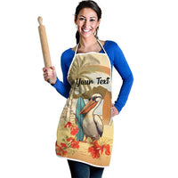 Personalized Saint Kitts And Nevis Apron Brown Pelican Beach Vibe - Wonder Print Shop