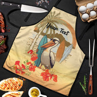 Personalized Saint Kitts And Nevis Apron Brown Pelican Beach Vibe - Wonder Print Shop