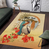 Personalized Saint Kitts And Nevis Area Rug Brown Pelican Beach Vibe - Wonder Print Shop