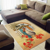 Personalized Saint Kitts And Nevis Area Rug Brown Pelican Beach Vibe - Wonder Print Shop