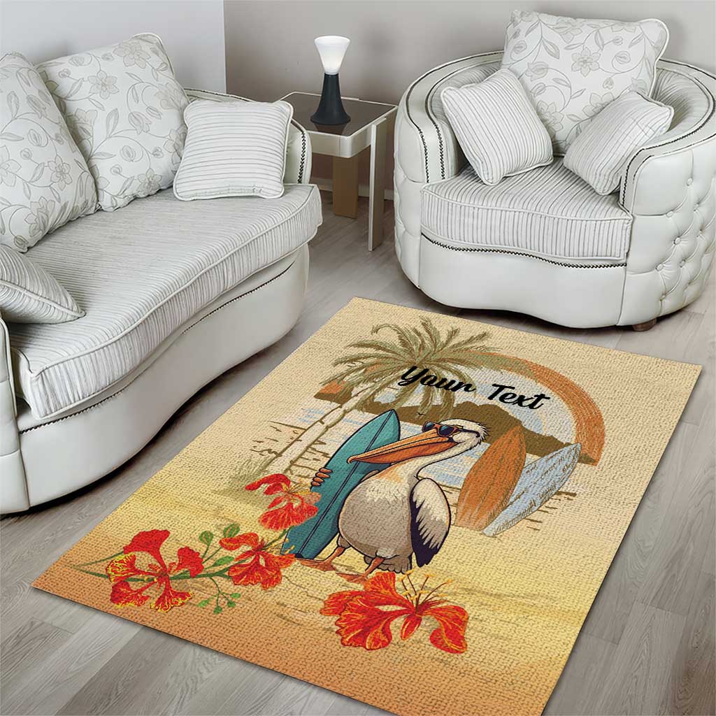Personalized Saint Kitts And Nevis Area Rug Brown Pelican Beach Vibe - Wonder Print Shop