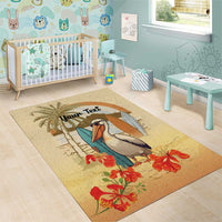 Personalized Saint Kitts And Nevis Area Rug Brown Pelican Beach Vibe - Wonder Print Shop