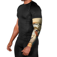 Personalized Saint Kitts And Nevis Arm Sleeves Brown Pelican Beach Vibe - Wonder Print Shop