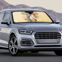 Personalized Saint Kitts And Nevis Auto Sun Shade Brown Pelican Beach Vibe - Wonder Print Shop