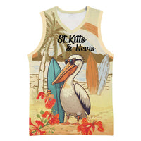 Personalized Saint Kitts And Nevis Basketball Jersey Brown Pelican Beach Vibe - Wonder Print Shop