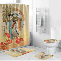 Personalized Saint Kitts And Nevis Bathroom Set Brown Pelican Beach Vibe - Wonder Print Shop