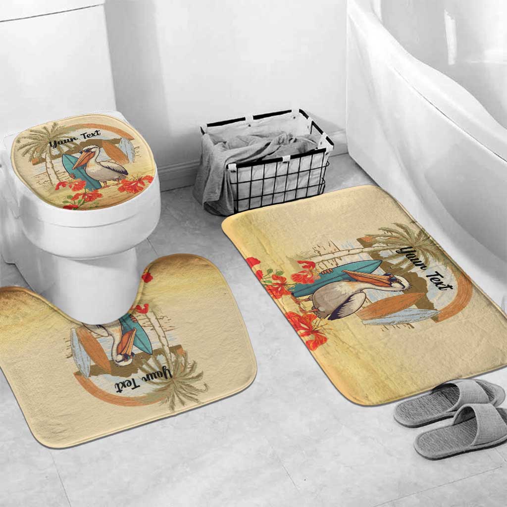 Personalized Saint Kitts And Nevis Bathroom Set Brown Pelican Beach Vibe - Wonder Print Shop