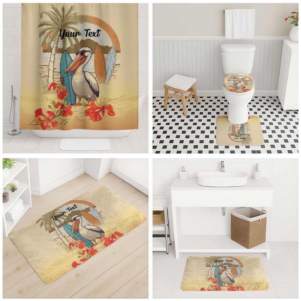 Personalized Saint Kitts And Nevis Bathroom Set Brown Pelican Beach Vibe - Wonder Print Shop