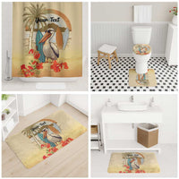 Personalized Saint Kitts And Nevis Bathroom Set Brown Pelican Beach Vibe - Wonder Print Shop