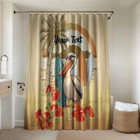 Personalized Saint Kitts And Nevis Bathroom Set Brown Pelican Beach Vibe - Wonder Print Shop