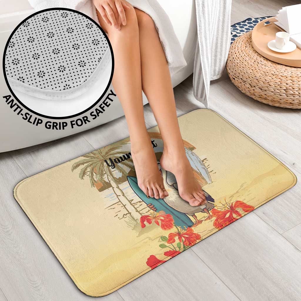 Personalized Saint Kitts And Nevis Bathroom Set Brown Pelican Beach Vibe - Wonder Print Shop