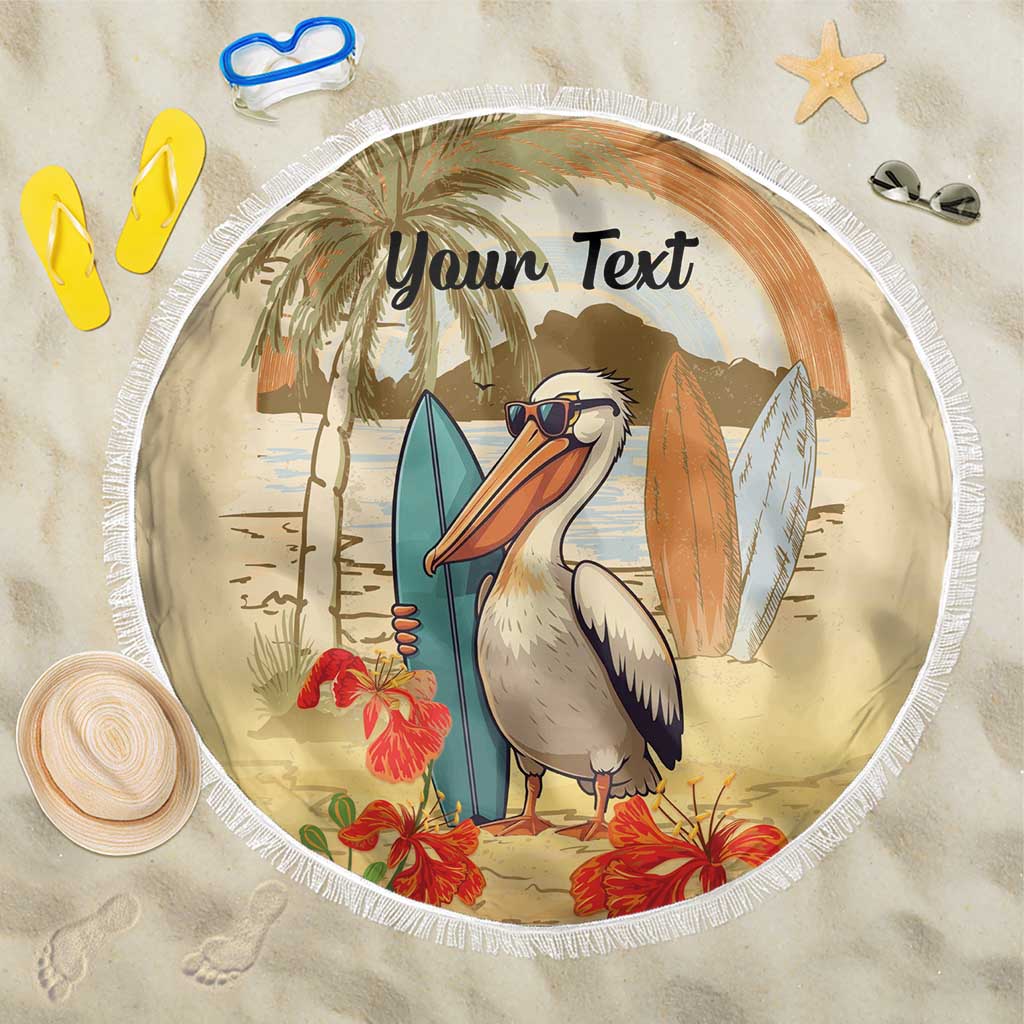 Personalized Saint Kitts And Nevis Beach Blanket Brown Pelican Beach Vibe - Wonder Print Shop