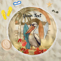 Personalized Saint Kitts And Nevis Beach Blanket Brown Pelican Beach Vibe - Wonder Print Shop