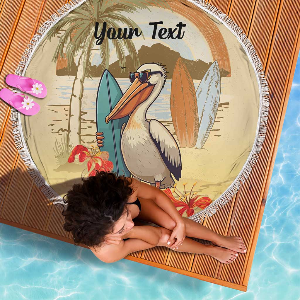 Personalized Saint Kitts And Nevis Beach Blanket Brown Pelican Beach Vibe - Wonder Print Shop