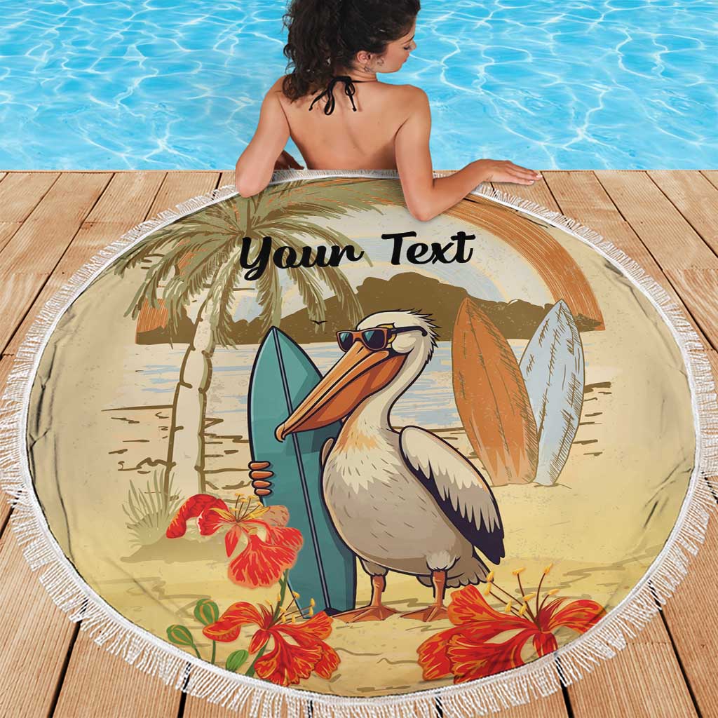 Personalized Saint Kitts And Nevis Beach Blanket Brown Pelican Beach Vibe - Wonder Print Shop