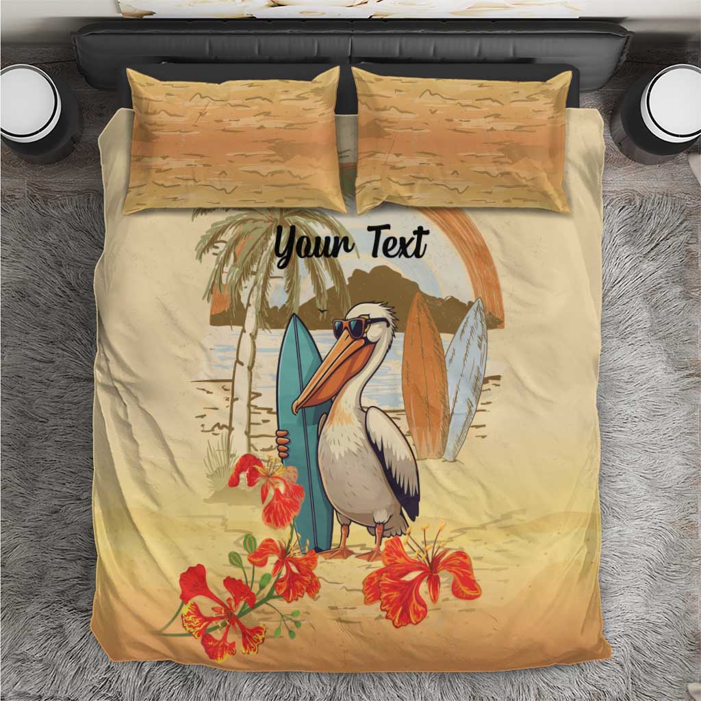 Personalized Saint Kitts And Nevis Bedding Set Brown Pelican Beach Vibe - Wonder Print Shop