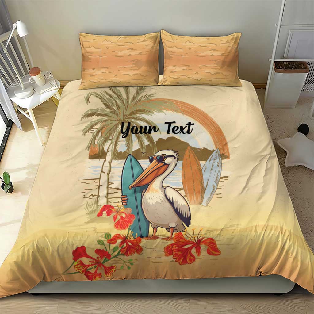 Personalized Saint Kitts And Nevis Bedding Set Brown Pelican Beach Vibe - Wonder Print Shop