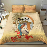Personalized Saint Kitts And Nevis Bedding Set Brown Pelican Beach Vibe - Wonder Print Shop