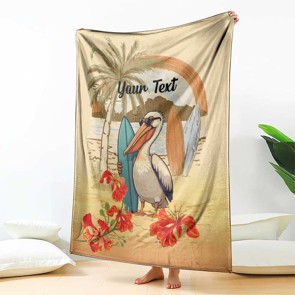 Personalized Saint Kitts And Nevis Blanket Brown Pelican Beach Vibe - Wonder Print Shop