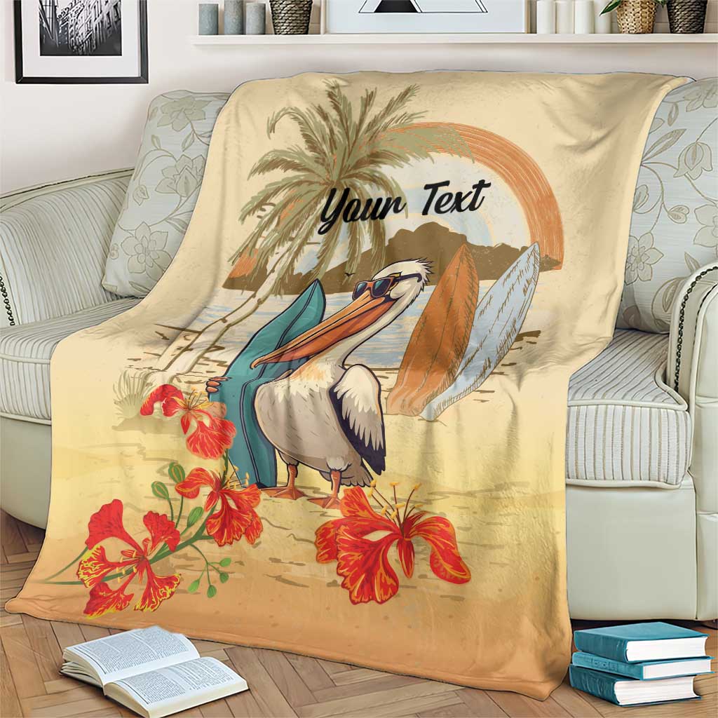Personalized Saint Kitts And Nevis Blanket Brown Pelican Beach Vibe - Wonder Print Shop